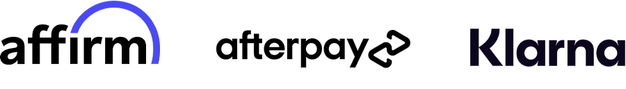 Affirm, Afterpay, and Klarna logos